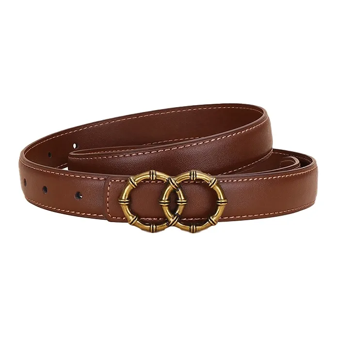 Lanza Cow Split Leather Belts Women's Width 2.4CM-6
