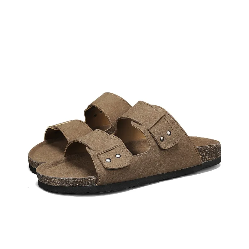 ROBINHOOD Stitching Slip Resistant Abrasion Resistant Slide Slippers Men's Box-9