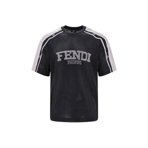 FENDI T Shirt Men's Black Silver