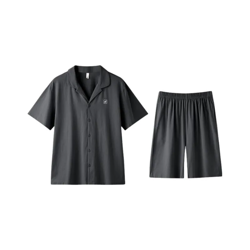 ZAO FU NIAO Pajama Set Men's Dark Gray-0