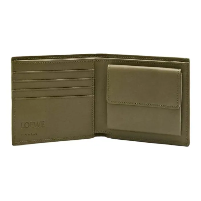 LOEWE Calfskin Wallet Men's Dark Khaki Green-1