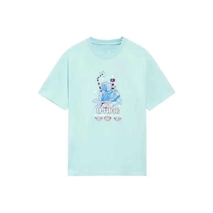 LiNing Sports Life Collection T Shirt Unisex Eggshell Blue-0