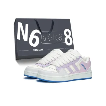 N6K8 Anti Slip Wear Resistant Low Top Skateboard Shoes Unisex Blue Plaid