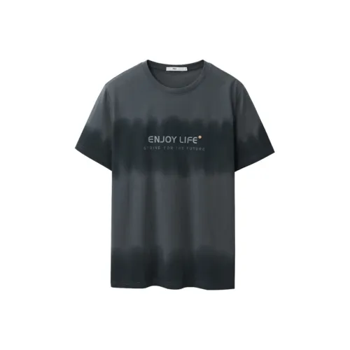 HLA T Shirts Men Cooling Antibacterial Dark Gray Pattern 41