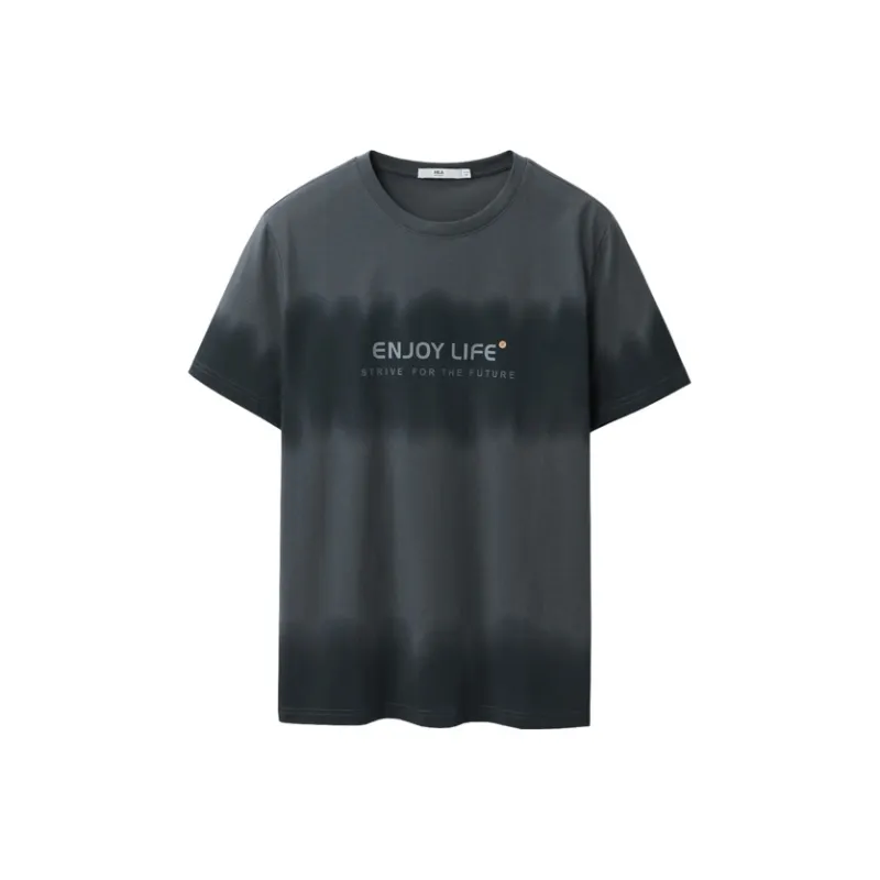 HLA T Shirts Men Cooling Antibacterial Dark Gray Pattern 41-0