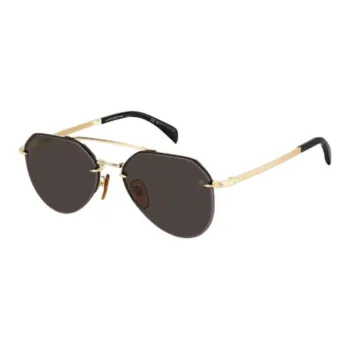 David Beckham Stainless Steel Metal Aviator Sunglasses Men's Gold