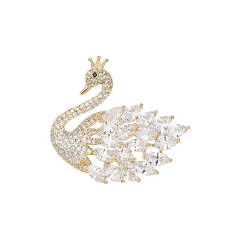 VIOLET Synthetic Cubic Zirconia Brooches Unisex-0