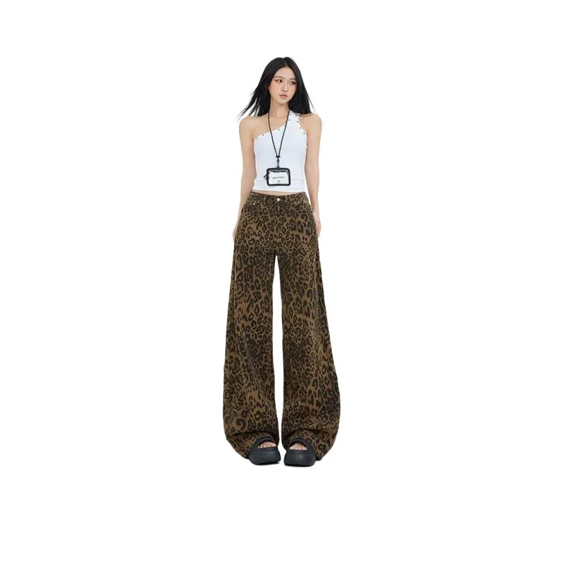 POLAR BEAR Jeans Women's Leopard Print-1