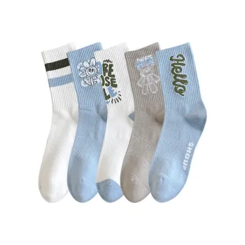 Caramella Mid Calf Socks Women's 5 Pack Mixed Color