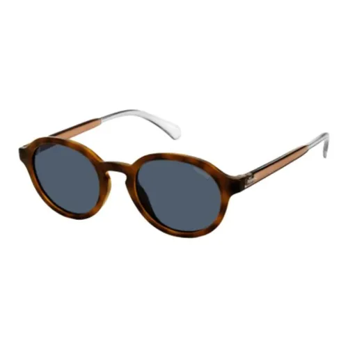 Polaroid Plastic Round Sunglasses Men's Brown
