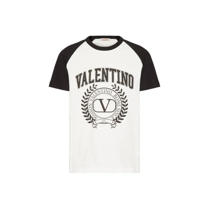 Valentino Logo Printed Crewneck T Shirt-0