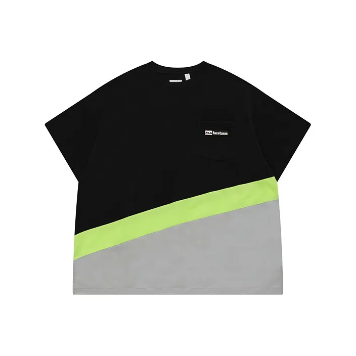 FILA FUSION Drop Shoulder Sleeve T Shirt Men's Elegant Black-0