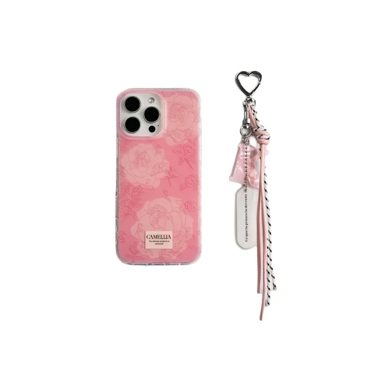 Wei Xin Acrylic Material Double Layer Pink Rose Phone Cases Compatible With IPhone 16/15 Pro Max/Apple 13/14 Pro/Max-4