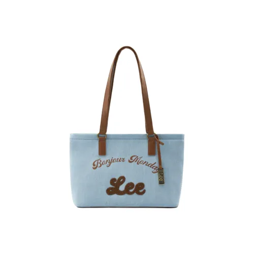 Lee Fabric Shoulder Bag Regular Women's Light Blue/Brown White/Blue White