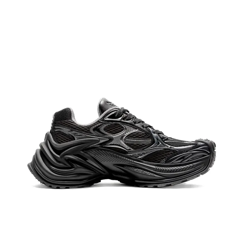 OGR Cushioning, Breathable, Height Increasing Low Top Casual Running Shoes Unisex Black OG BLACK-1