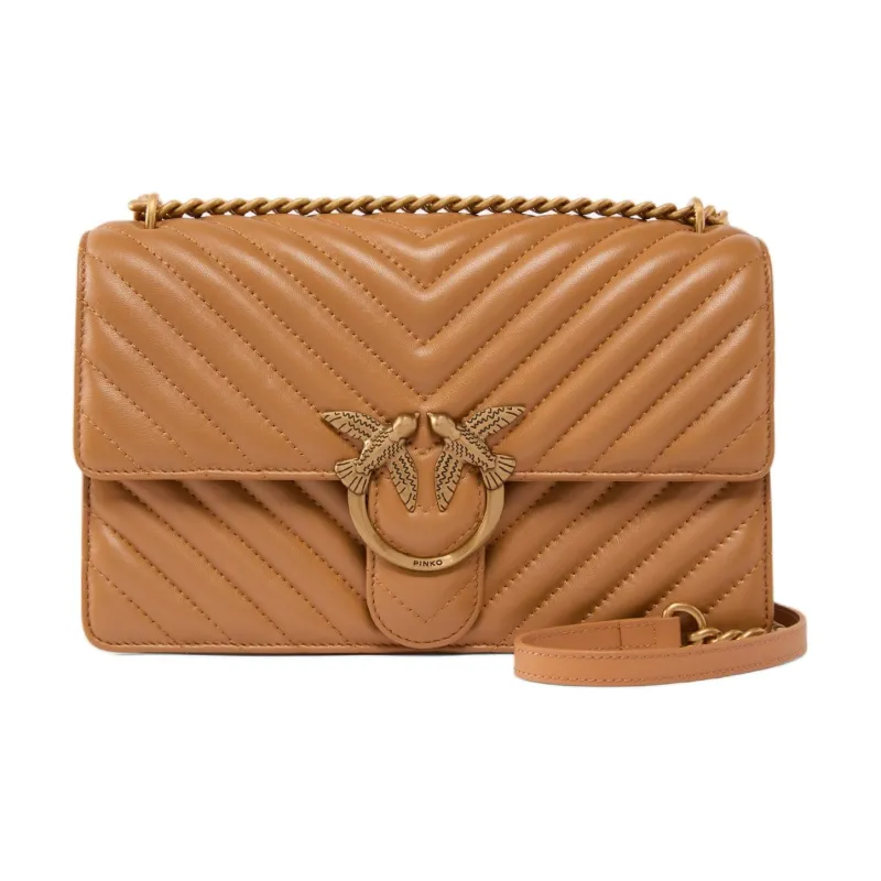 PINKO Sheepskin Shoulder Bag Women's Brown-0