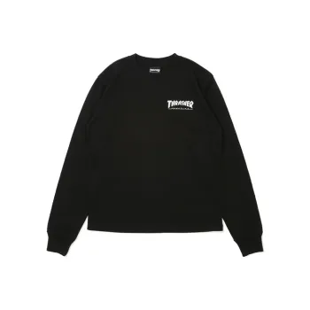 Thrasher Straight Long-Sleeved T-Shirt Japan Version Unisex Black