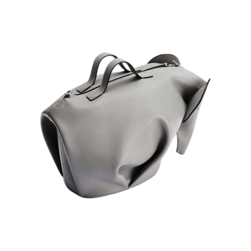 LOEWE Calfskin One Shoulder Handbag Large Size Men's Asphalt Gray-2