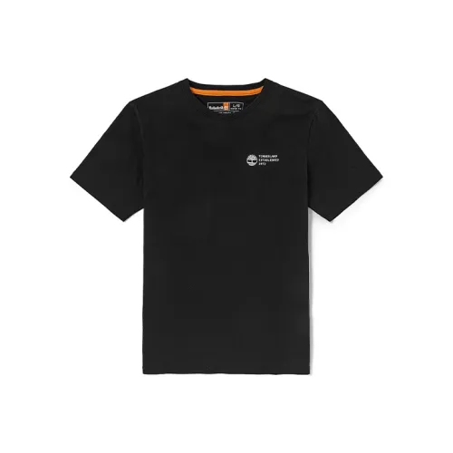 Timberland Drop Shoulder Sleeve T Shirt Men's Black American Vintage