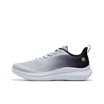 QIAODAN Cushioning Breathable Lightweight Low Top Casual Running Shoes Men's Gray Black