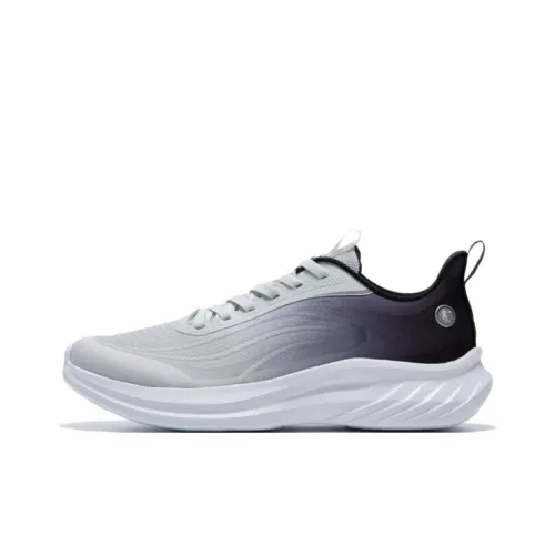 QIAODAN Cushioning Breathable Lightweight Low Top Casual Running Shoes Men's Gray Black