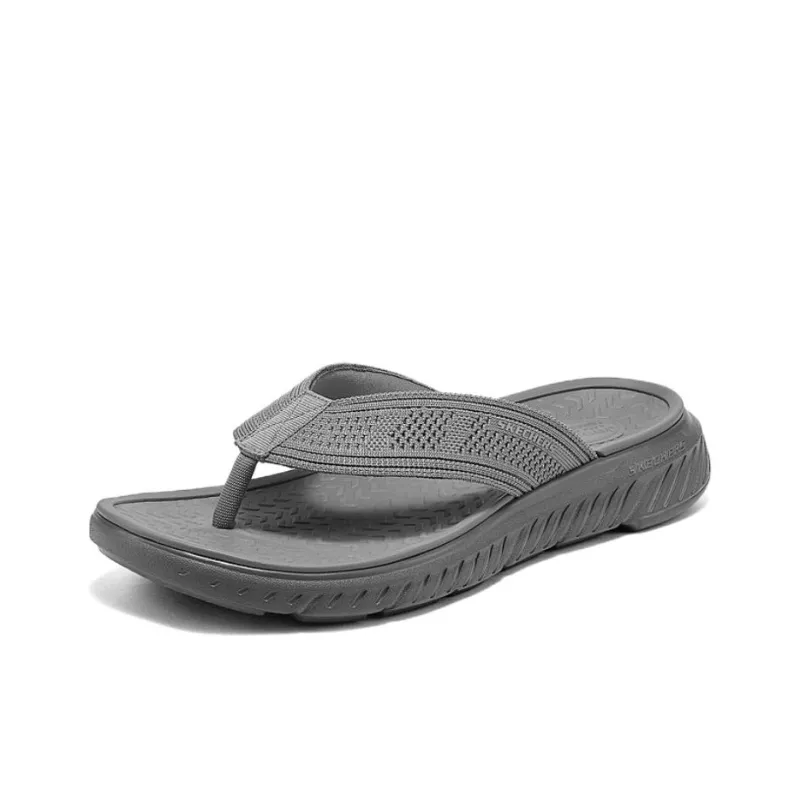 Skechers HARVER Abrasion Resistant Slip Resistant Flip Flops Men's Gray-1
