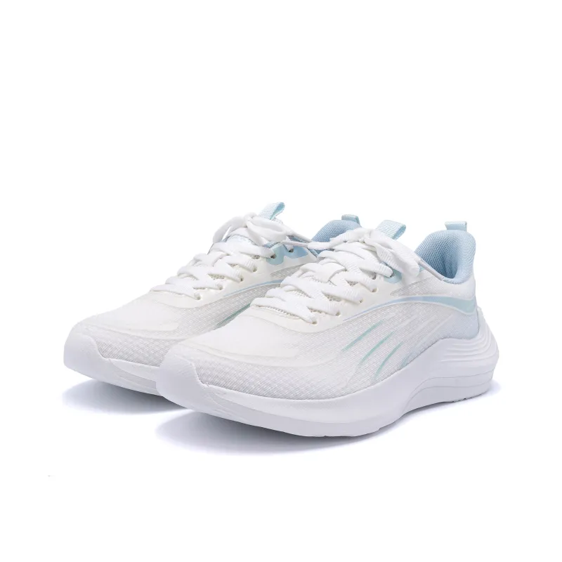 HUANQIU Height Increasing Slip Resistant Low Top Casual Running Shoes Women's White Blue-4