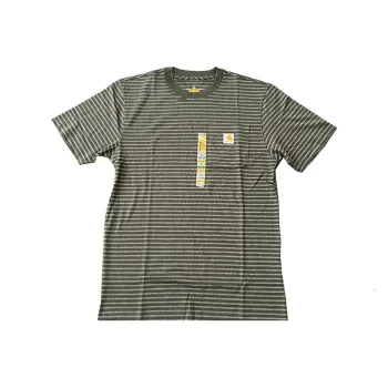 Carhartt T Shirts Unisex Dark Green Stripes