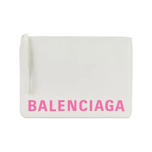 Balenciaga Leather Clutch Women's White & Pink