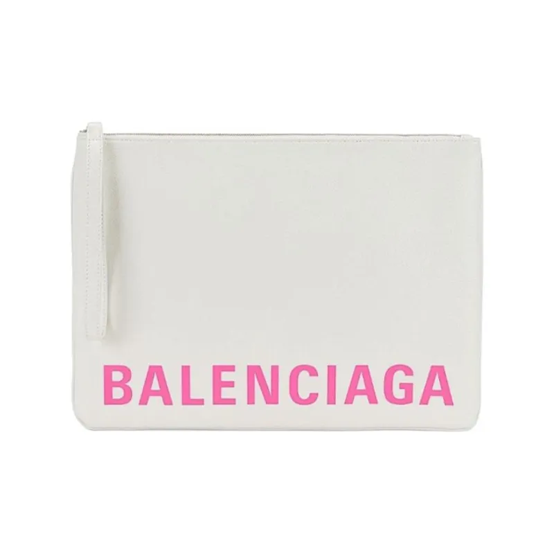 Balenciaga Leather Clutch Women's White & Pink-0