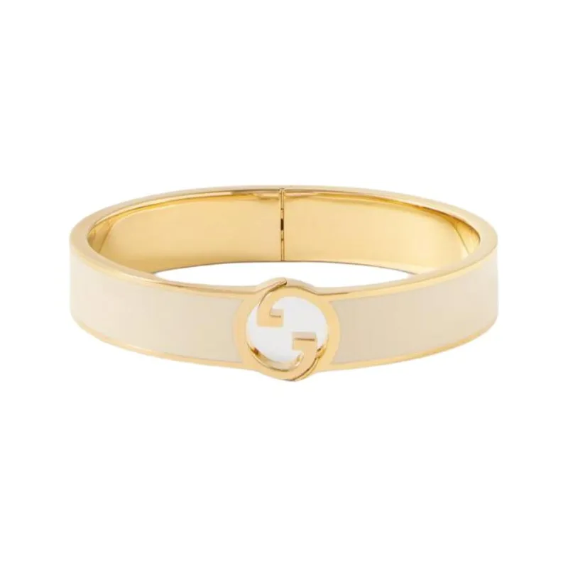 GUCCI Enamel Metal Bangles Women's Gold-2