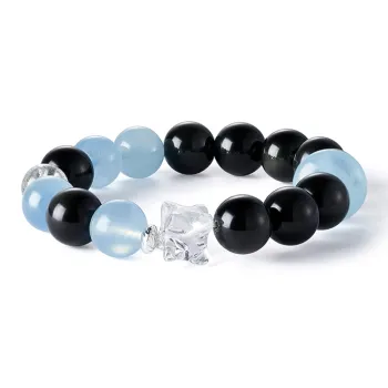 Topgirl Obsidian Beaded Bracelet Accessory In Minimalist Style Women's