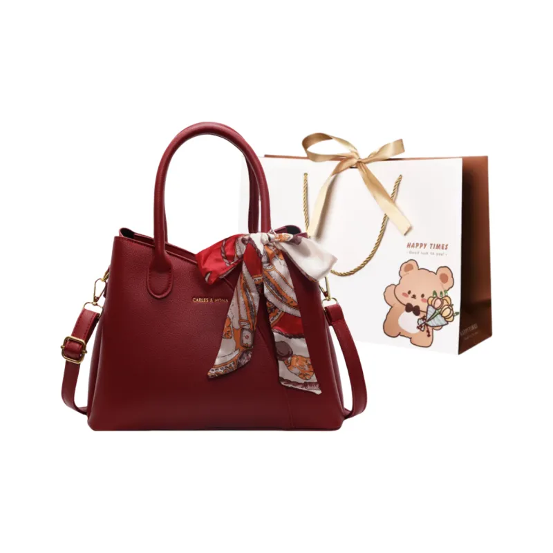 ERANGBEAR PU Crossbody Bag Regular Women's Black/Burgundy/Blue-3