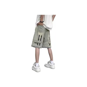 PAINT STAIN Denim Shorts Men