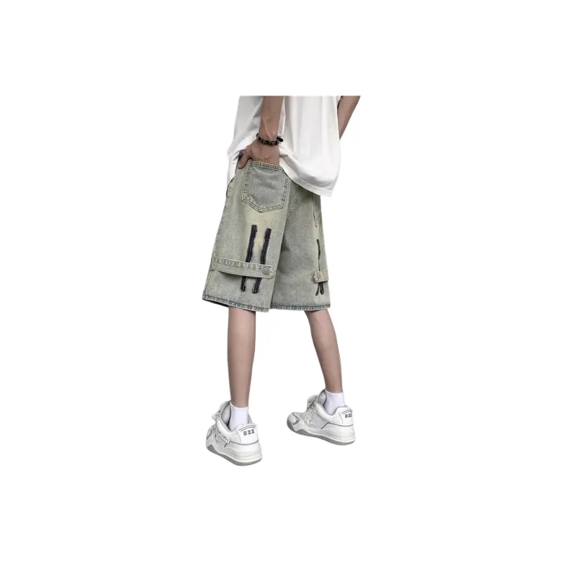 PAINT STAIN Denim Shorts Men-0