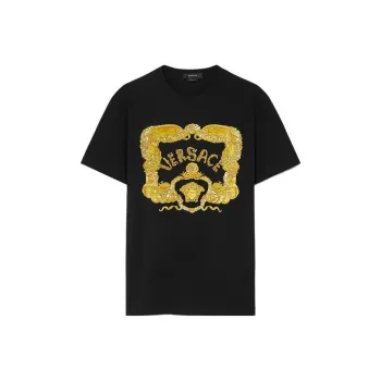 VERSACE SEASHELL BAROQUE T-Shirt Men's Black