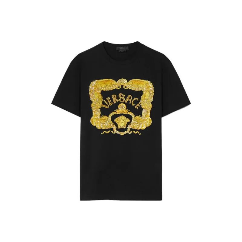 VERSACE SEASHELL BAROQUE T-Shirt Men's Black-0