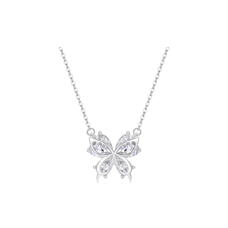 KADER Shimmering Butterfly Dance Series 925 Sterling Silver Necklaces Women's-0