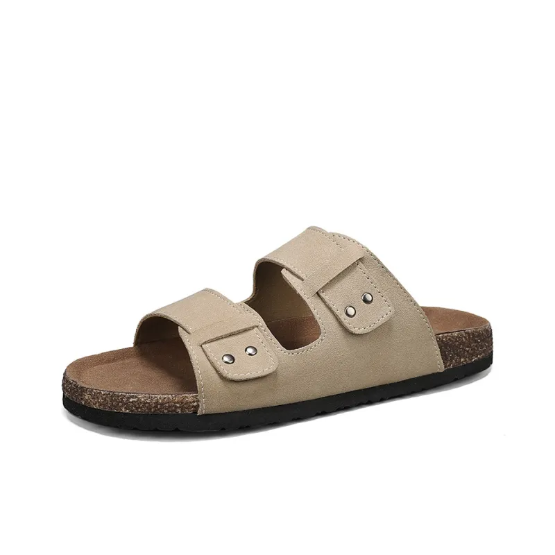 ROBINHOOD Stitching Slip Resistant Abrasion Resistant Slide Slippers Men's Box-2