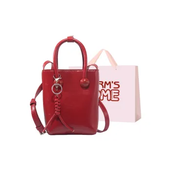 Worm's Home PU Bucket Crossbody Bag One Shoulder Handbag Women's Burgundy