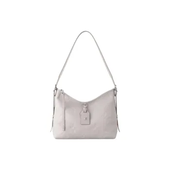 LOUIS VUITTON Carryall Cow Leather Shoulder Bag Small Size Women's Mist Gray