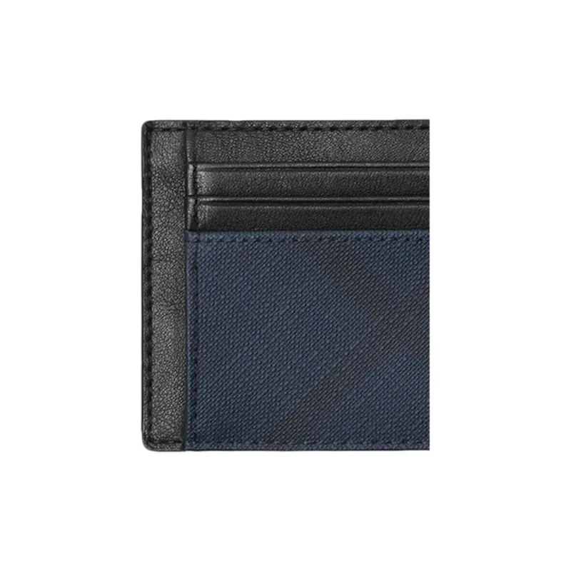 Burberry PU Card Holder Wallet Regular Men's Blue-3