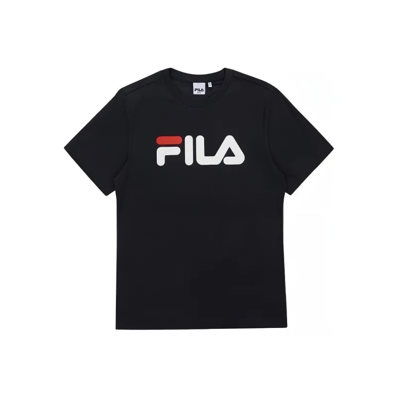 FILA T Shirt Korean Style Unisex Navy Blue-0