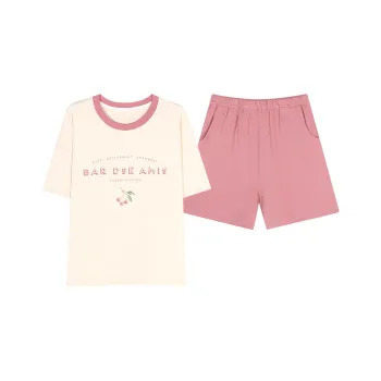 BONAS Pajama Set Women's Pink Cherry