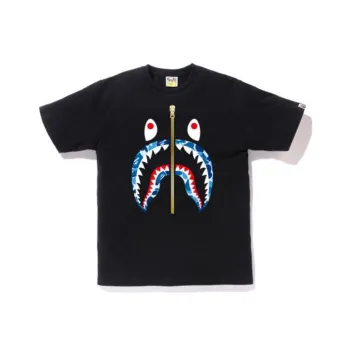 A BATHING APE Abc Gold Zip Shark Tee