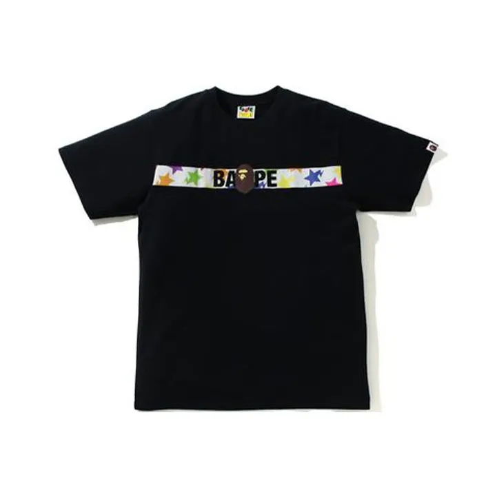 A BATHING APE Sta Pattern Tape Ape Head Tee-0