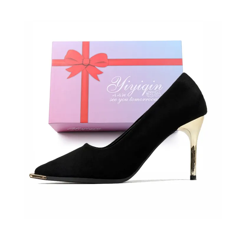 Take The Qin Slim Heel High Heels Women's Black-1