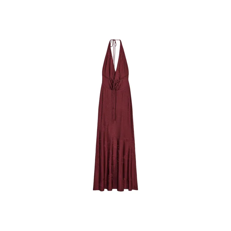 ZARA Sleeveless Dress Women's Dark Red-1