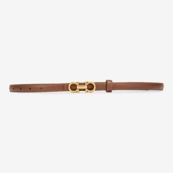 Cheekkiss Cow Split Leather Belts Women's Black, Caramel 1.3cm