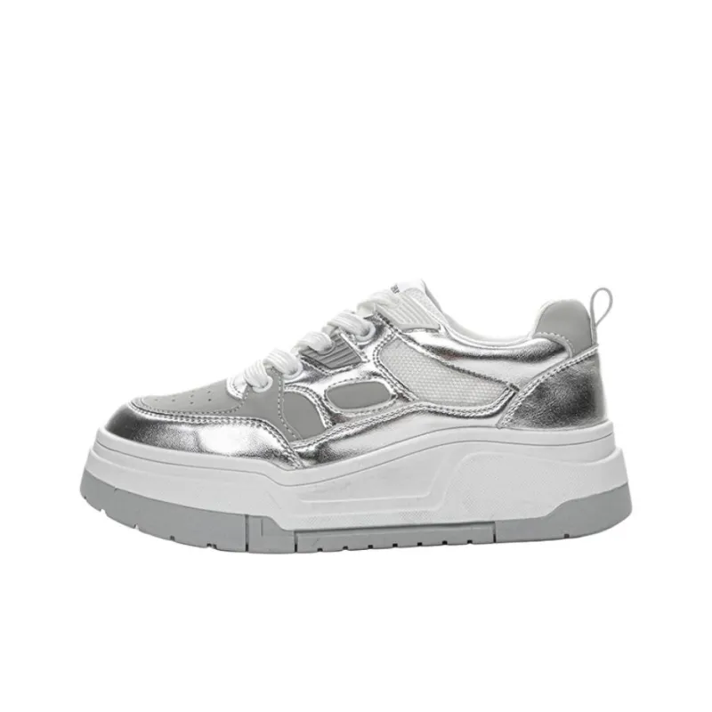 Ruomini Small White Shoes Anti Slip And Wear Resistant Height Increasing Low Top Skateboard Shoes Women's-0